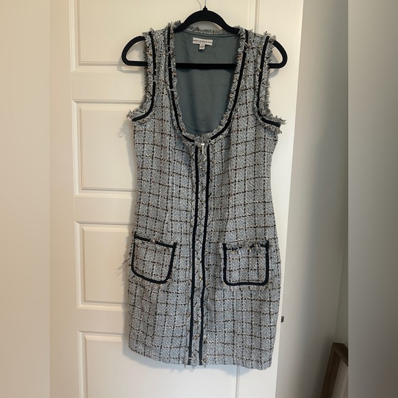 Guess Tweed Sleeveless Dress - Grey/Blue - Picture 1 of 4